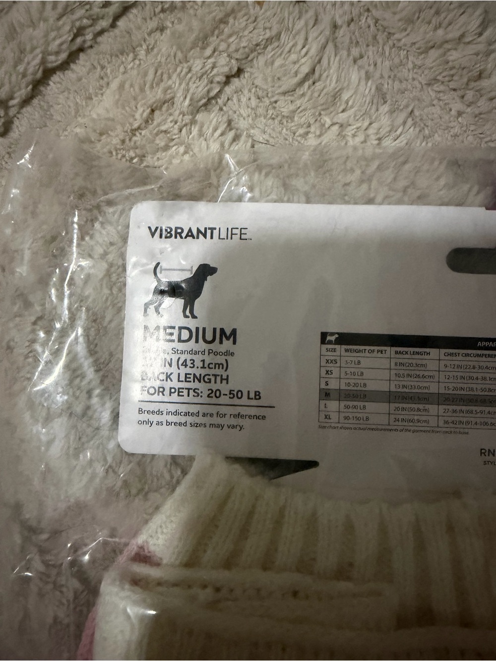 Vibrant Life Pink Bow Knit Dog Sweater NWT Medium 20–50 lb Button Front - Picture 5 of 6